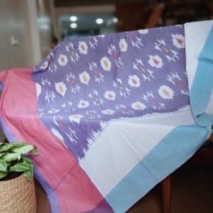 Ikat Cotton Double Bedsheet Set with Pillowcases – (BDST1038)