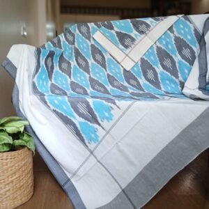 Ikat Cotton Single Bedsheet with 1 Pillowcase – (ICSB1001)