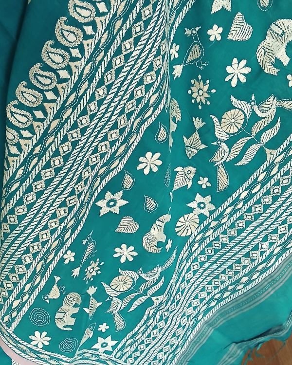 Kantha Hand Embroidery on Begumpuri Cotton – (KNCS1072) - Image 5