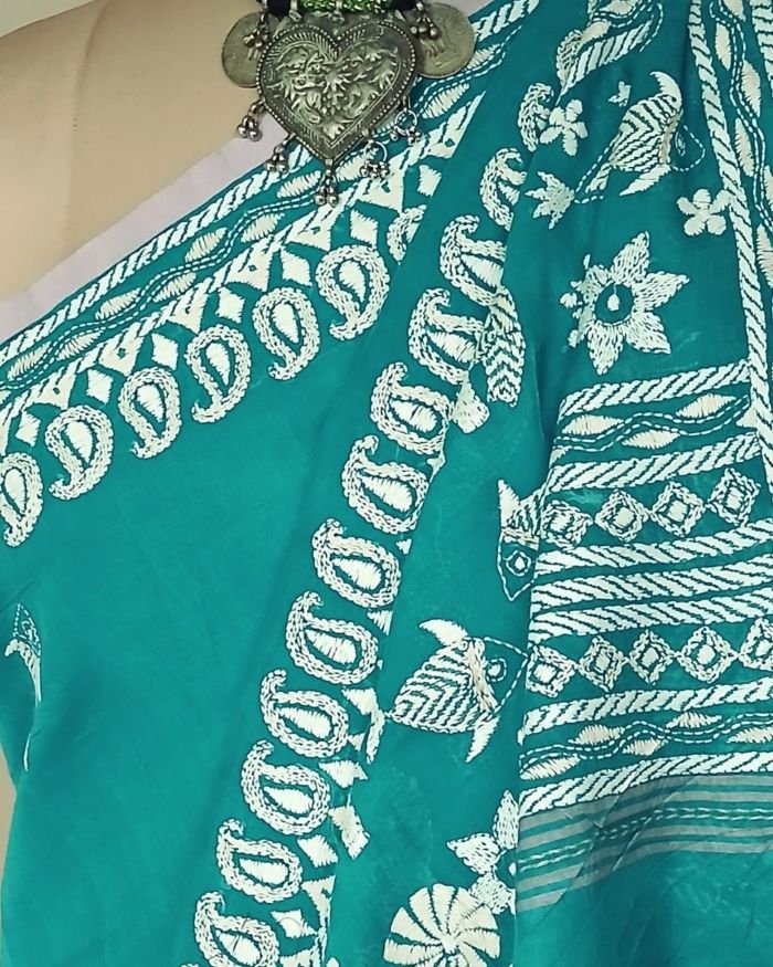Kantha Hand Embroidery on Begumpuri Cotton – (KNCS1072) - Image 6