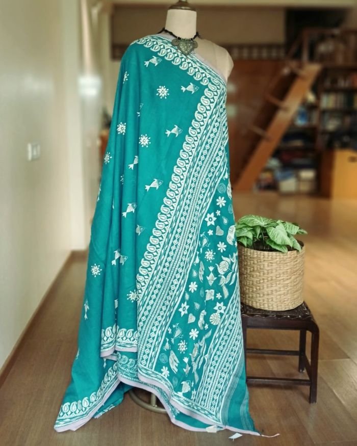 Kantha Hand Embroidery on Begumpuri Cotton – (KNCS1072) - Image 7