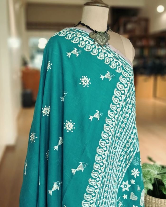 Kantha Hand Embroidery on Begumpuri Cotton – (KNCS1072) - Image 8