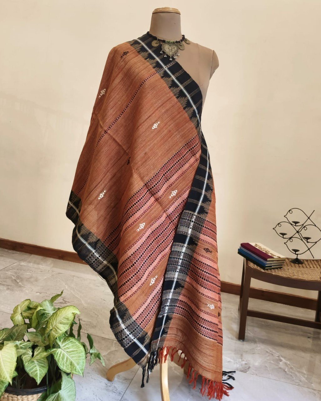 Kotpad Dupatta in Tussar Silk and Cotton Mix - (KKTD0002) - Image 5