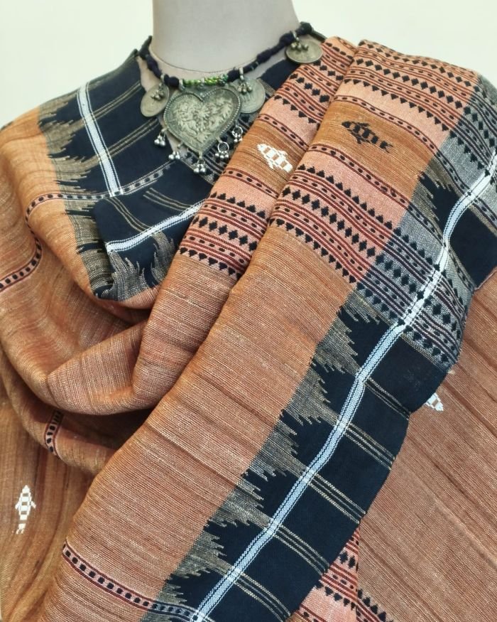 Kotpad Dupatta in Tussar Silk and Cotton Mix - (KKTD0002) - Image 4