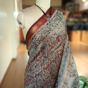 Pedana Silk-Cotton Kalamkari saree – (PSKS1013)