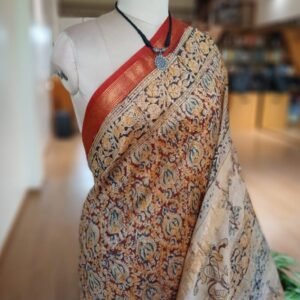 Pedana Silk-Cotton Kalamkari saree – (PSKS1012)