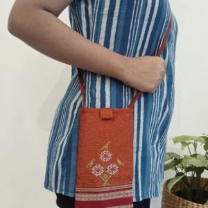 Kasuti Embroidered Mobile Phone Sling Bag -(KSMS0022)