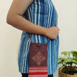 Kasuti Embroidered Mobile Phone Sling Bag -(KSMS0021)