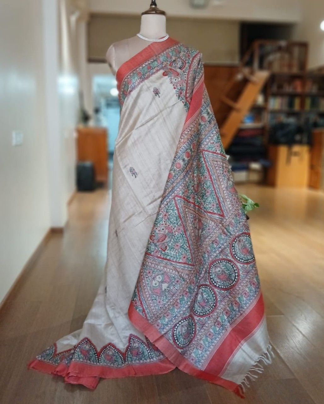 Madhubani on Tussar Silk – (MADT0057)