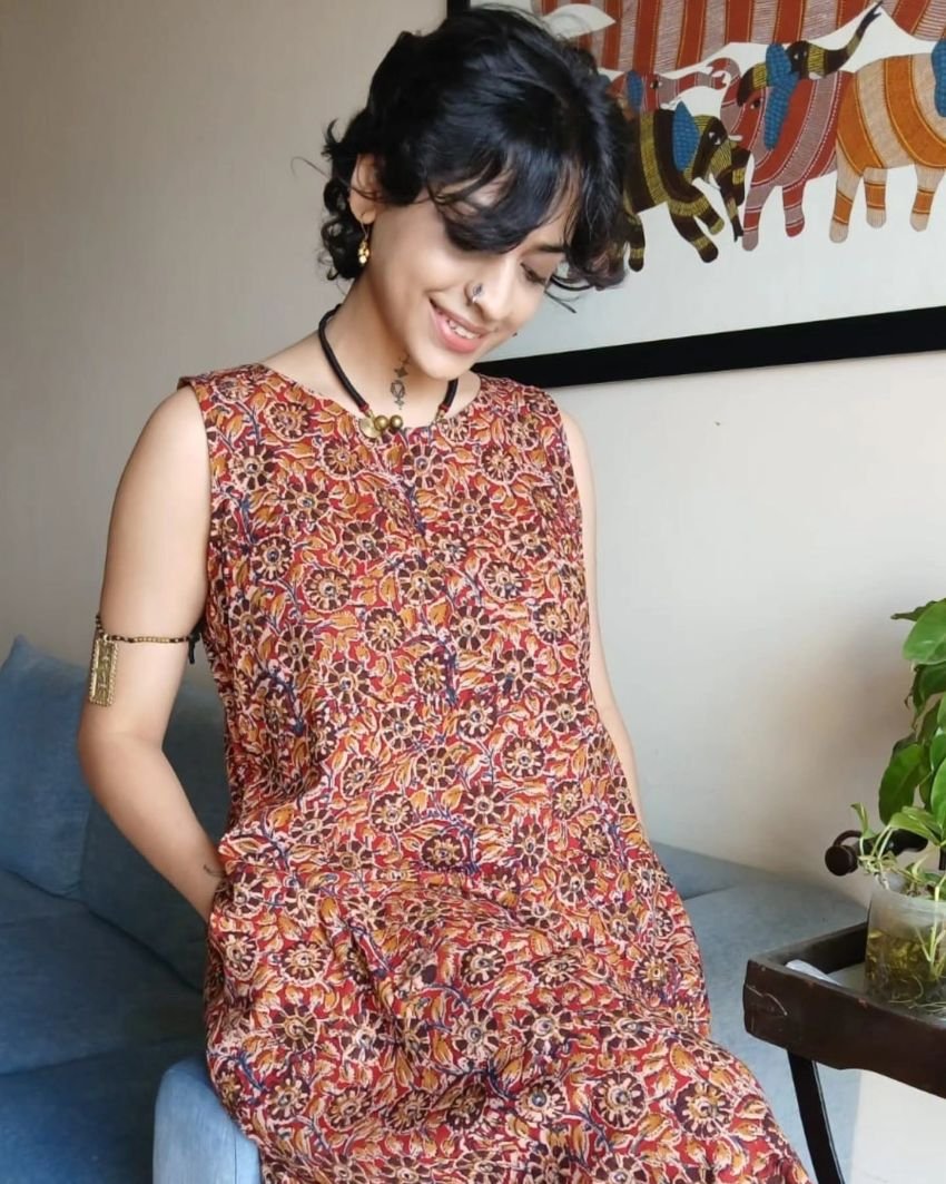 Cotton Sleeveless Dress with Two Pockets - (ACSD1013)