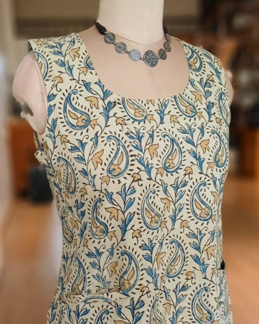 Ajrakh Sleeveless Calf-Length Slip-On Dress - (ACSD1011) - Image 3
