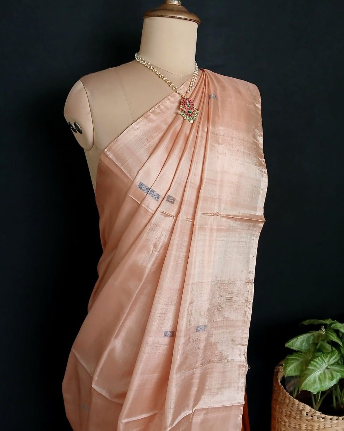 Banana Pith Fibre Handwoven Saree - (BPHS0001) - Image 8