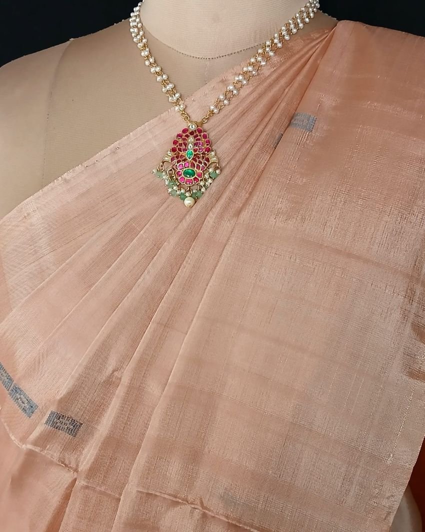 Banana Pith Fibre Handwoven Saree - (BPHS0001) - Image 10