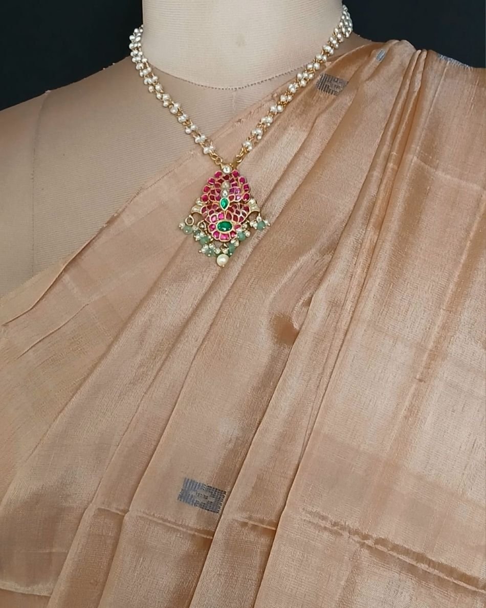 Banana Pith Fibre Handwoven Saree - (BPHS0002) - Image 10