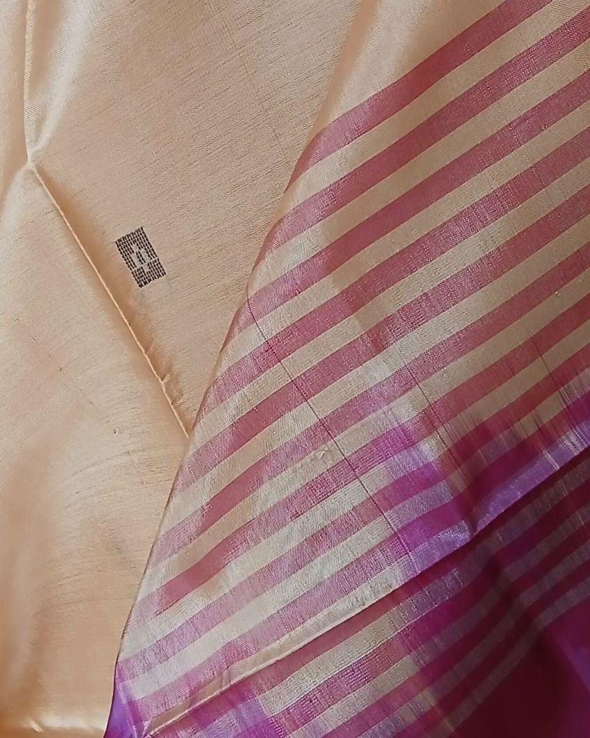 Banana Pith Fibre Handwoven Saree - (BPHS0002) - Image 11