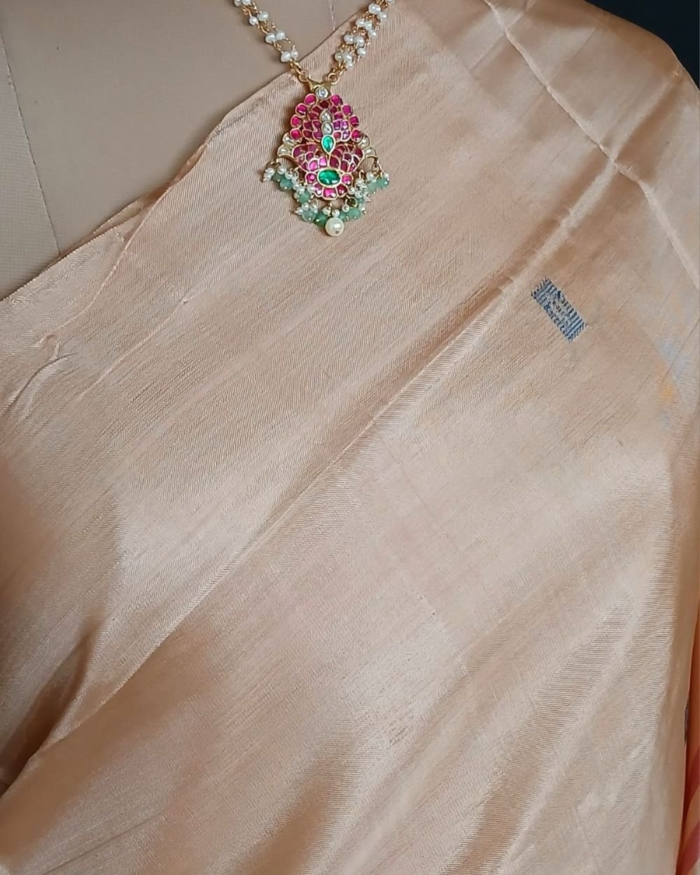 Banana Pith Fibre Handwoven Saree - (BPHS0002) - Image 9