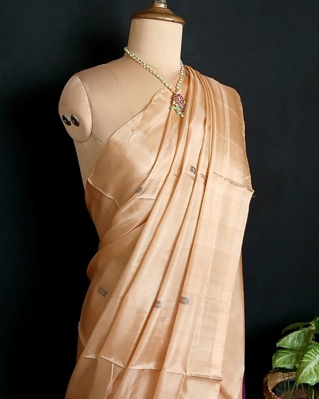 Banana Pith Fibre Handwoven Saree - (BPHS0002) - Image 6