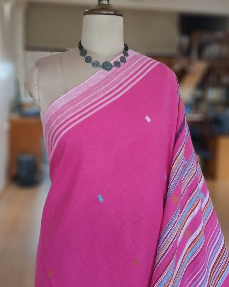 Bhujodi Saree Handwoven in Kala Cotton – (BHUJ0010) - Image 3