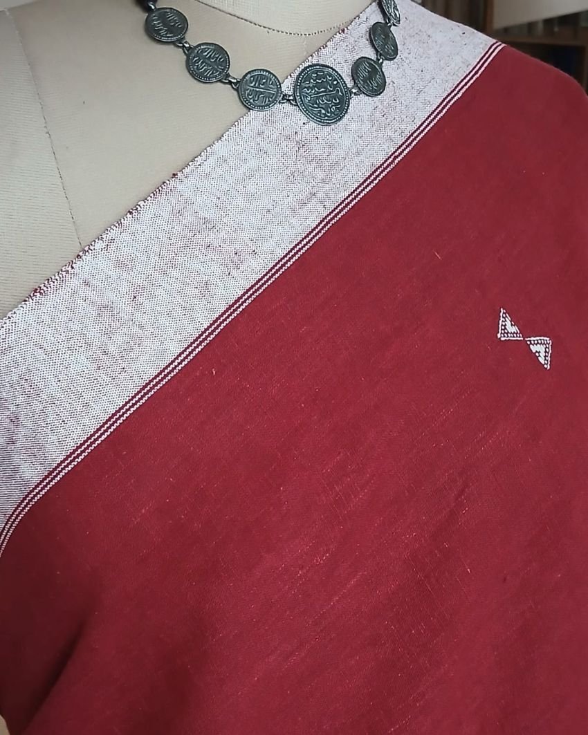 Bhujodi Saree Handwoven in Kala Cotton – (BHUJ0012) - Image 4