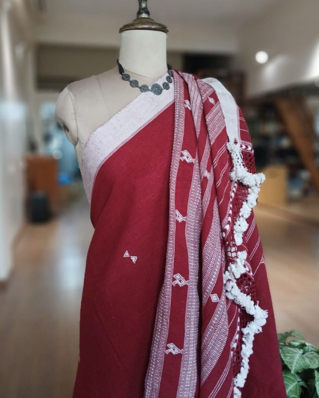 Bhujodi Saree Handwoven in Kala Cotton – (BHUJ0012) - Image 6