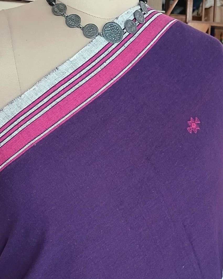 Bhujodi Saree Handwoven in Kala Cotton – (BHUJ0014) - Image 4