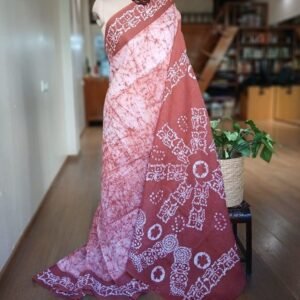 No-Zari Batik Saree from Madurai - (NZBS1025)