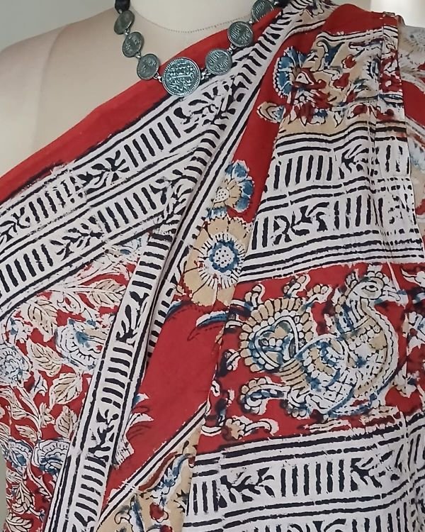 Pedana Cotton Kalamkari Saree - (PCKS0014) - Image 7