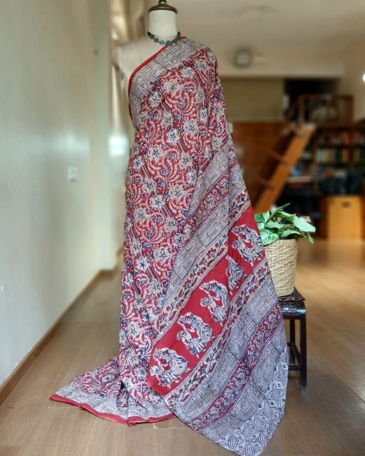 Pedana Cotton Kalamkari Saree - (PCKS0015) - Image 2
