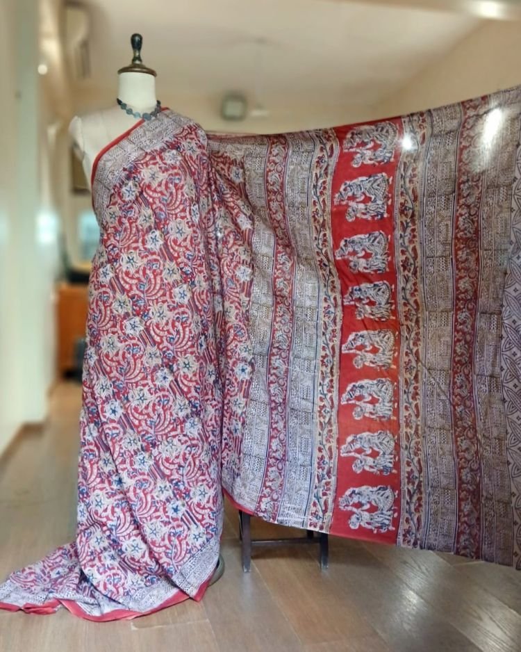 Pedana Cotton Kalamkari Saree - (PCKS0015) - Image 7
