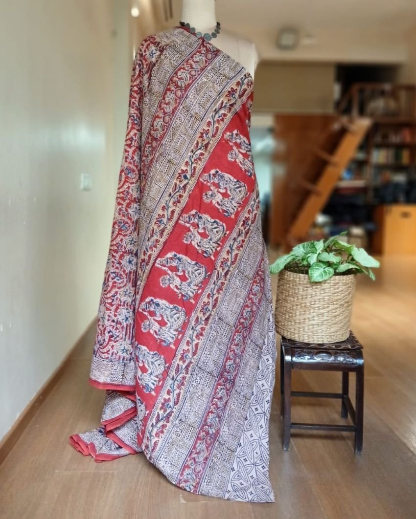 Pedana Cotton Kalamkari Saree - (PCKS0015) - Image 8