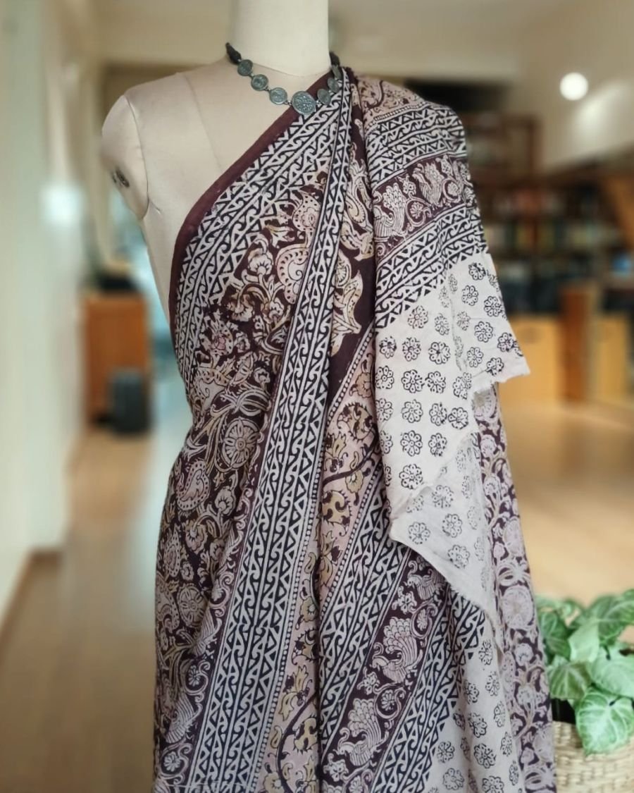Pedana Cotton Kalamkari Saree - (PCKS0016) - Image 5