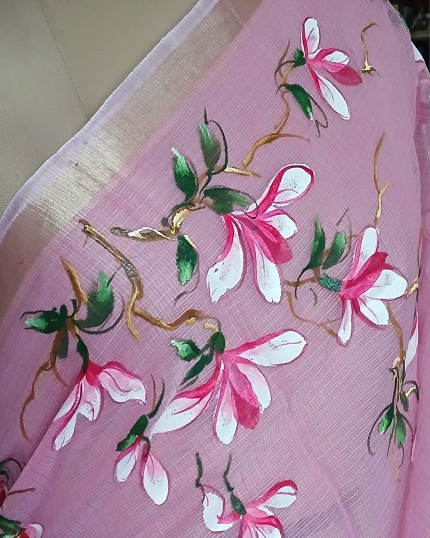 Handpainted Saree on Kota Doria – (HPKD0022) - Image 3