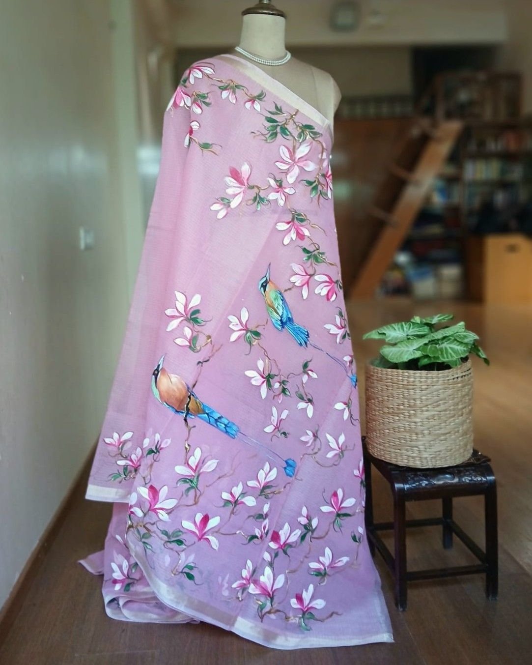 Handpainted Saree on Kota Doria – (HPKD0022) - Image 7