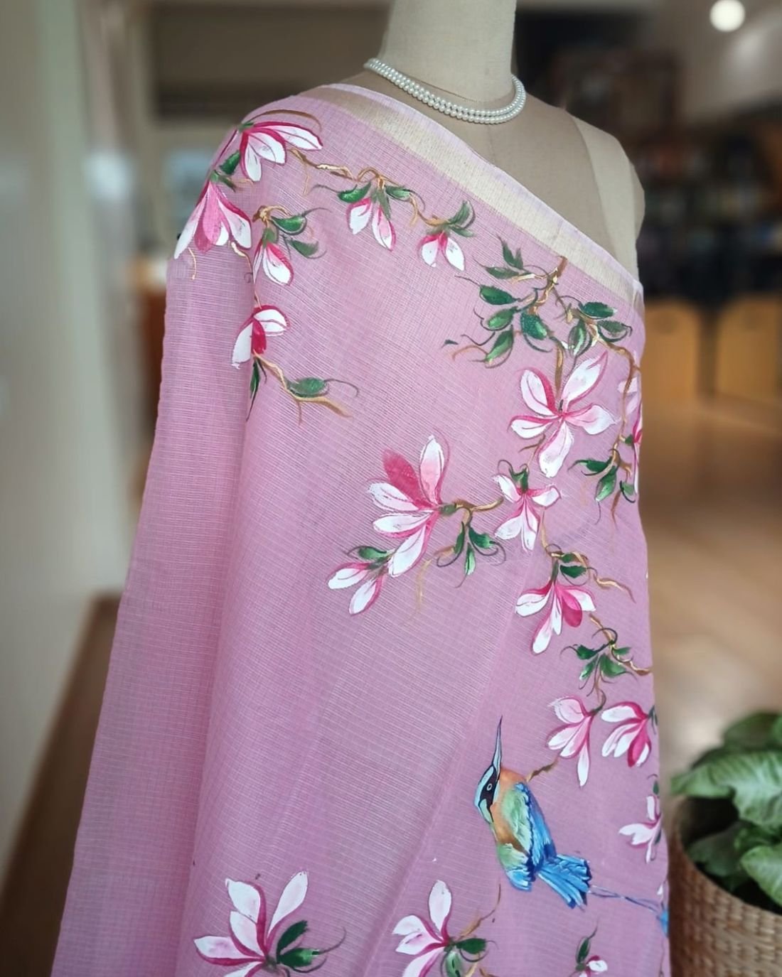 Handpainted Saree on Kota Doria – (HPKD0022) - Image 8
