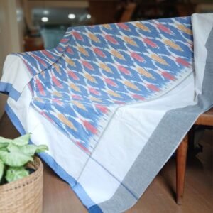 Ikat Cotton Double Bedsheet Set with Pillowcases – (BDST1049)