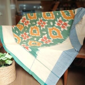 Ikat Cotton Double Bedsheet Set with Pillowcases – (BDST1045)