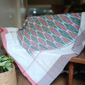 Ikat Cotton Double Bedsheet Set with Pillowcases – (BDST1047)