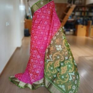 Handloom Single Ikat in Silk-Cotton Saree - (HSIS0009)