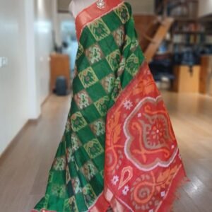 Handloom Single Ikat in Silk-Cotton Saree - (HSIS0031)