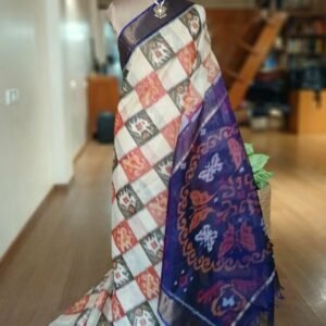 Handloom Single Ikat in Silk-Cotton Saree - (HSIS0032)
