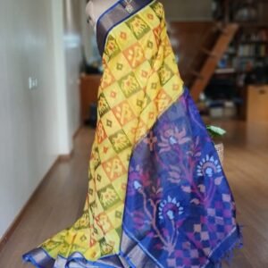 Handloom Single Ikat in Silk-Cotton Saree - (HSIS0015)