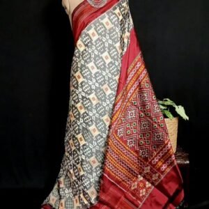 No-Zari Single Ikat Silk Saree - (NZIS0001)