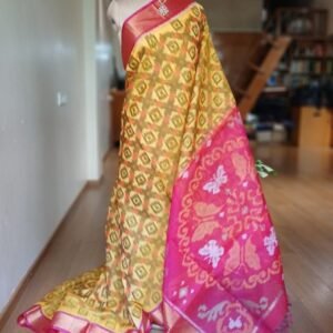 Handloom Single Ikat in Silk-Cotton Saree - (HSIS0003)