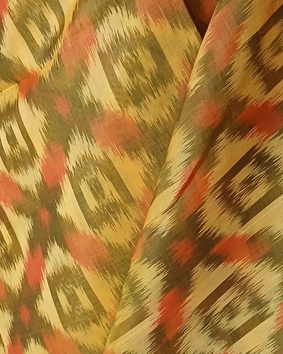 Handloom Single Ikat in Silk-Cotton Saree - (HSIS0003) - Image 4