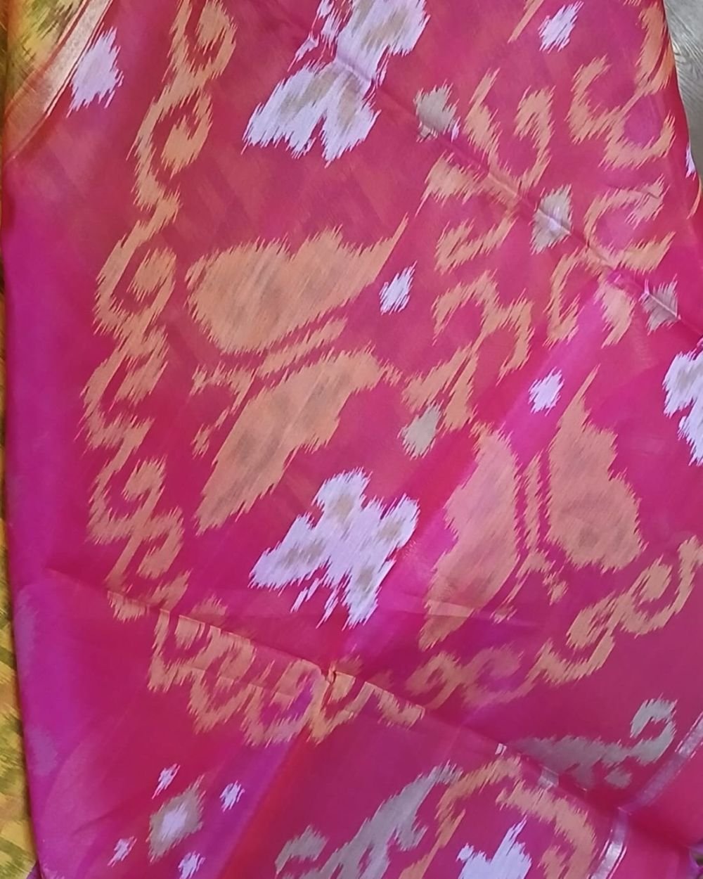Handloom Single Ikat in Silk-Cotton Saree - (HSIS0003) - Image 5