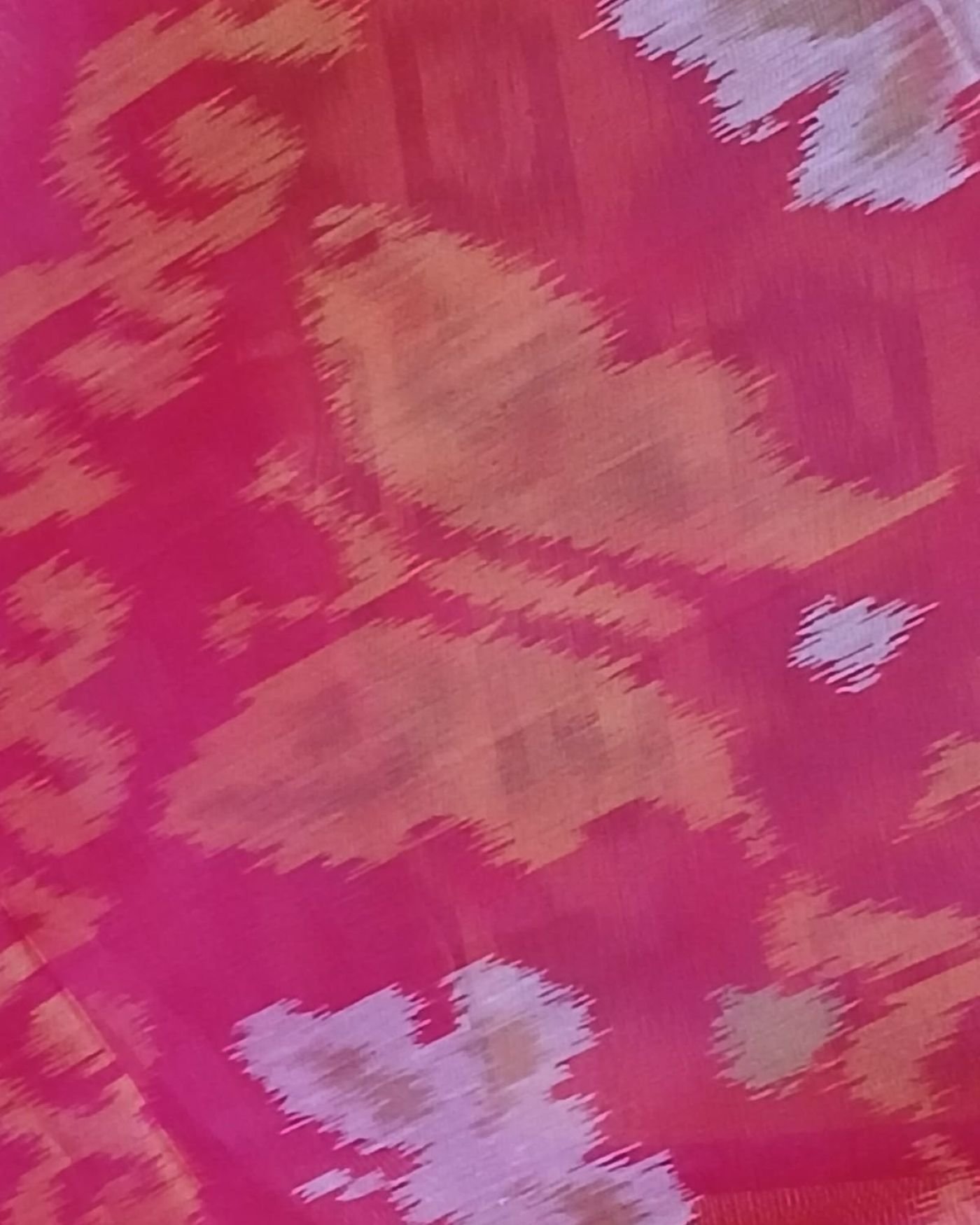 Handloom Single Ikat in Silk-Cotton Saree - (HSIS0003) - Image 6