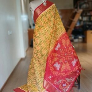 Handloom Single Ikat in Silk-Cotton Saree - (HSIS0023)