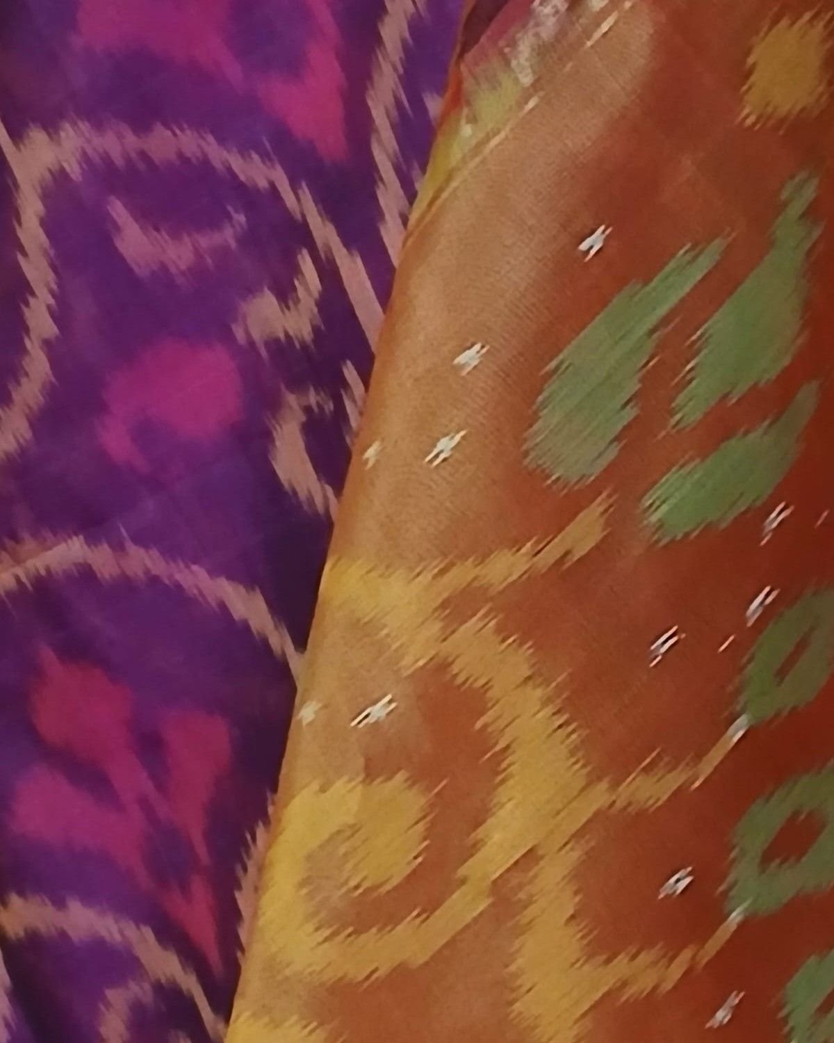 Handloom Single Ikat in Silk-Cotton Saree - (HSIS0024) - Image 5