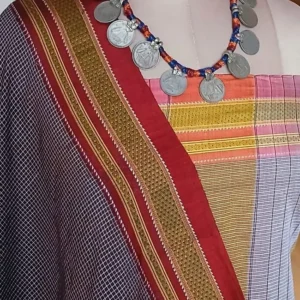 Silk-Cotton Ilkal with Two Pallas -(ILKA10037)