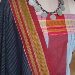 Silk-Cotton Ilkal with Two Pallas -(ILKA10039)